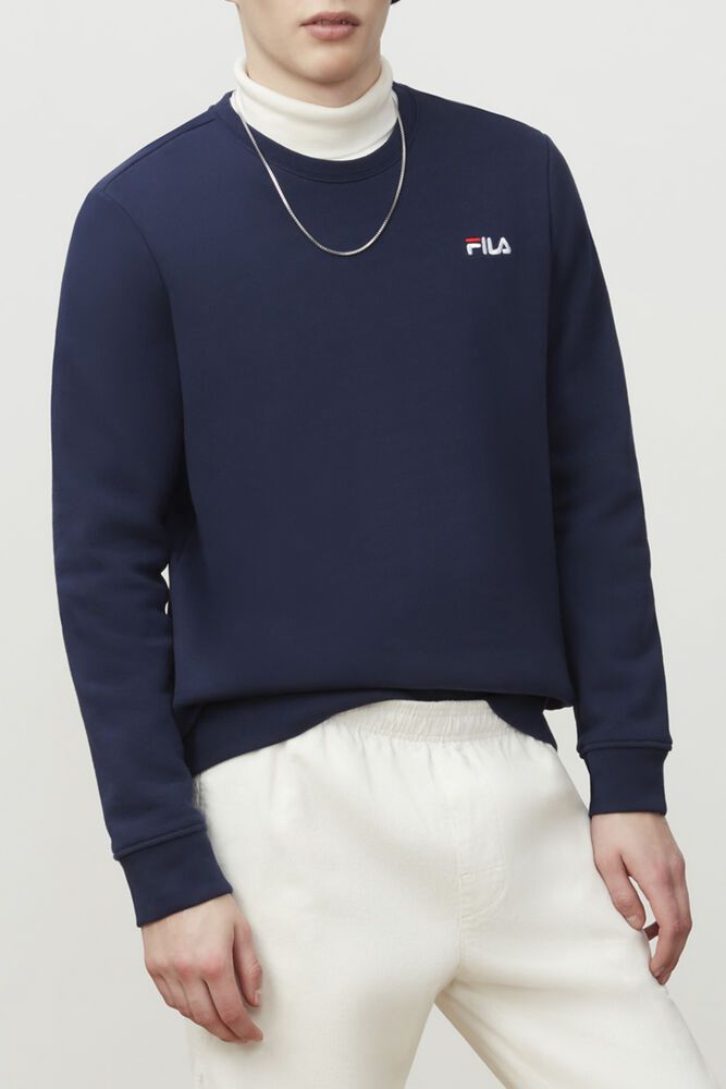 Fila Colona Sweatshirt Navy - Mens - 12574VZIW